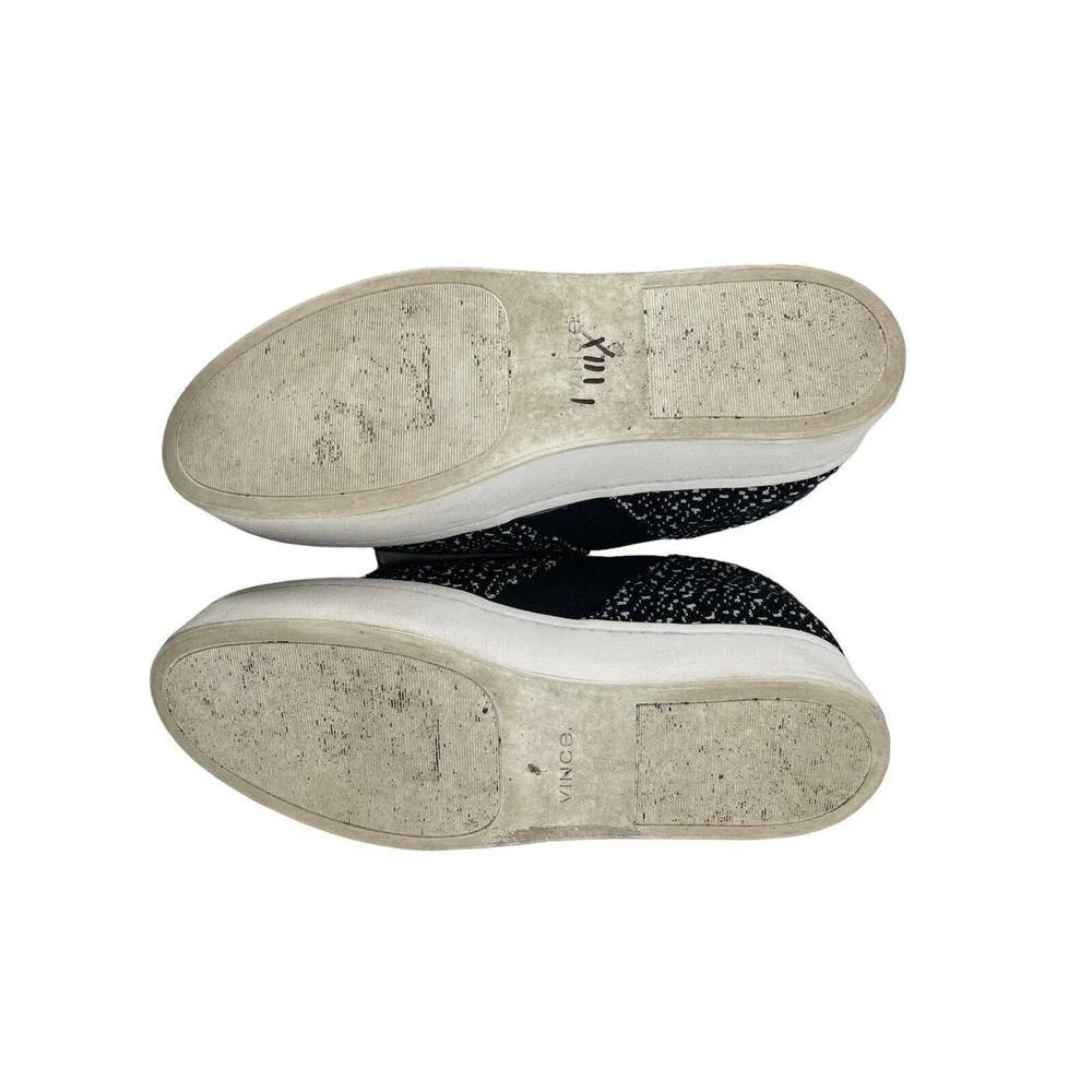 Vince Women's Warren Black & White Knit Platform Sneakers Size 9
